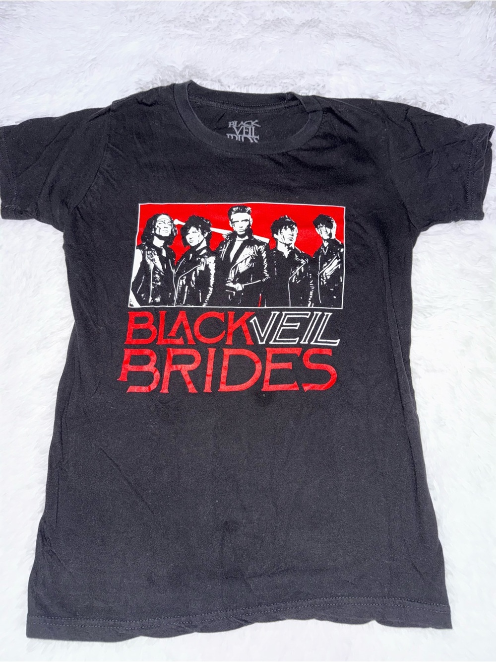 Bravado Black T‑Shirt with Red and White Band Graphic